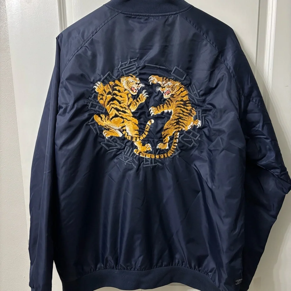 10 Deep Navy Jacket with Tiger Embroidery size 3X